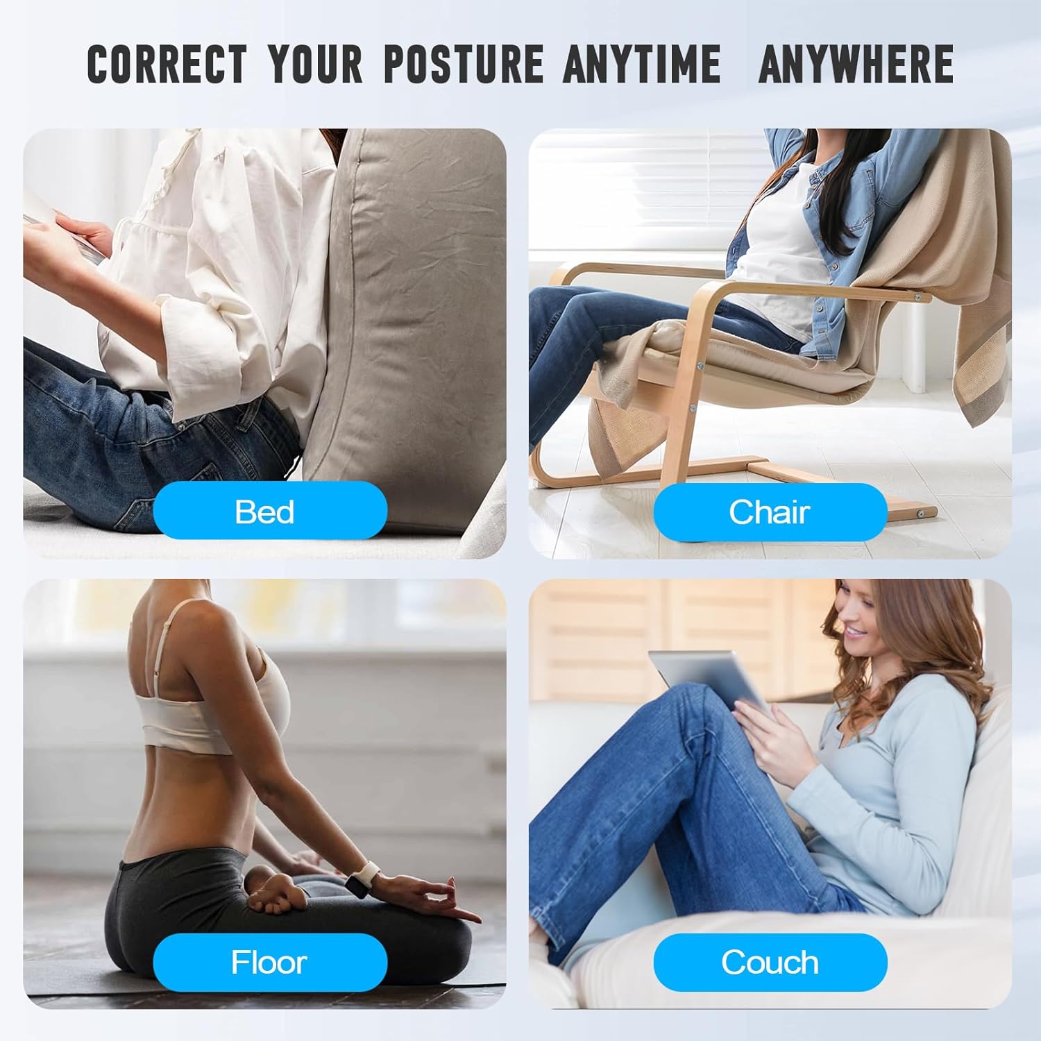 FAHKNS Ergonomic Chair Lumbar Support,Chair Back Support and Detachable Cover, Orthopaedic Cushion with Integrated backrest to Relieve Lumbar Fatigue, Ideal for Office Chairs and Floor Seats (Grey)