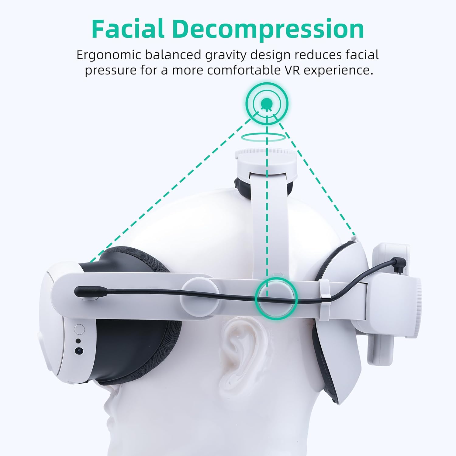 Noiposi Battery Head Strap 7500mAh for Meta Quest 3S/3/Quest 2,Double Knobs Adjustable Elite Strap Replacement,VR Accessories Strap Enhanced Support & Comfort & Reduce Pressure Extend Playtime - Image 4