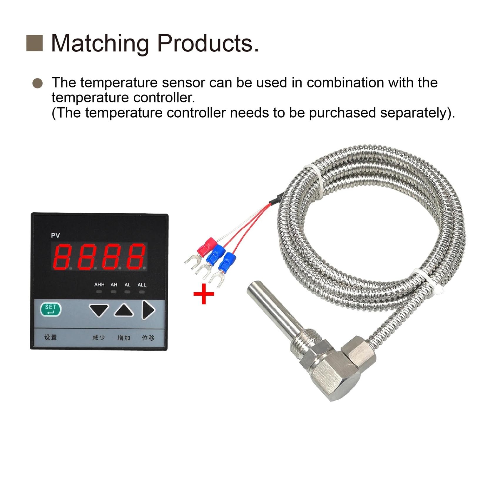 Capteur de température Sensor de Temperatura del cojinete del Motor, sonda RTD PT100, Sensor de Temperatura roscado en Forma de L, sonda Industrial de Acero Inoxidable(Pt100 4M)