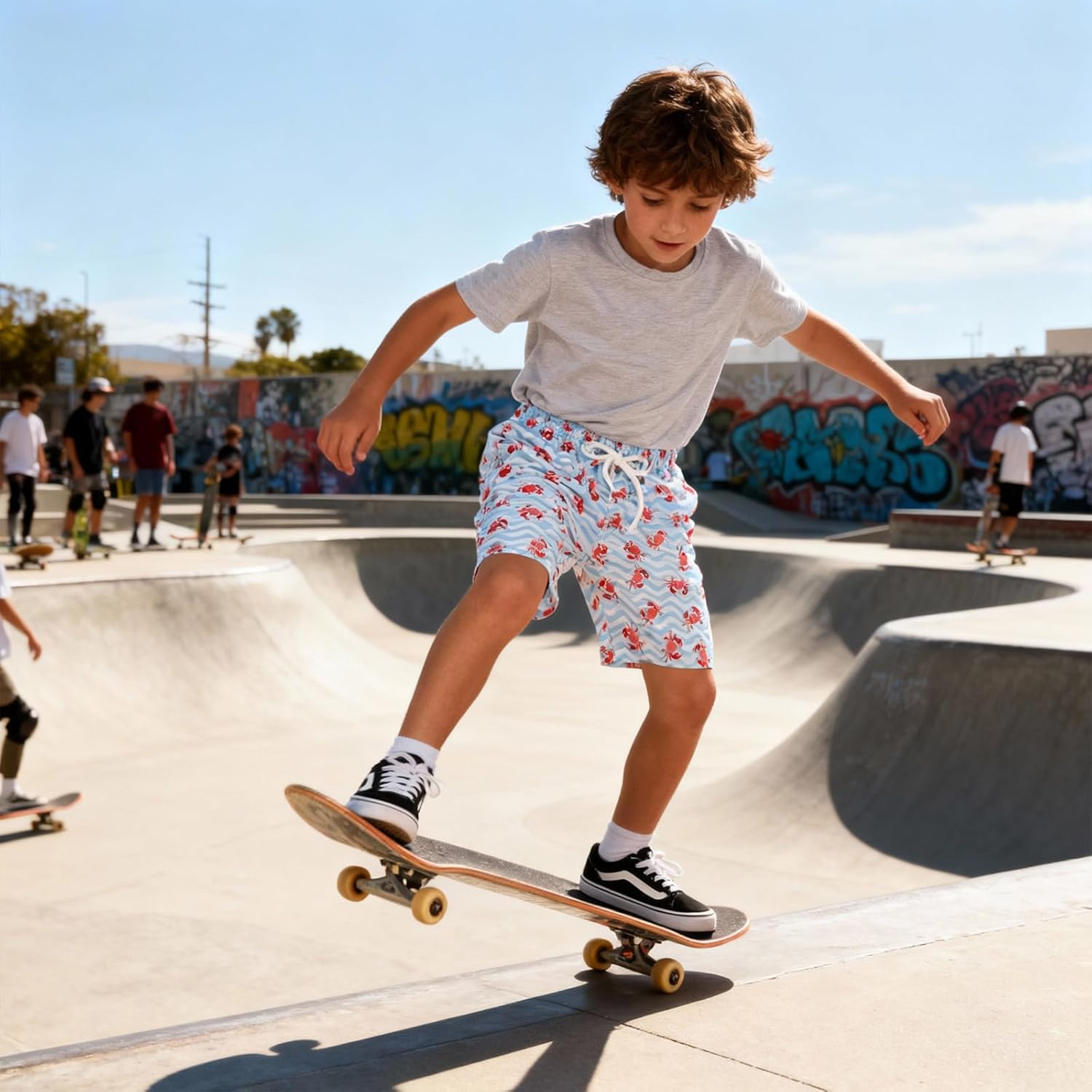 Cozople Boys Swim Trunks with Boxer Brief Liner Compression Swimwear Quick Dry Swim Shorts Bathing Suits 7-20 Years - Image 2