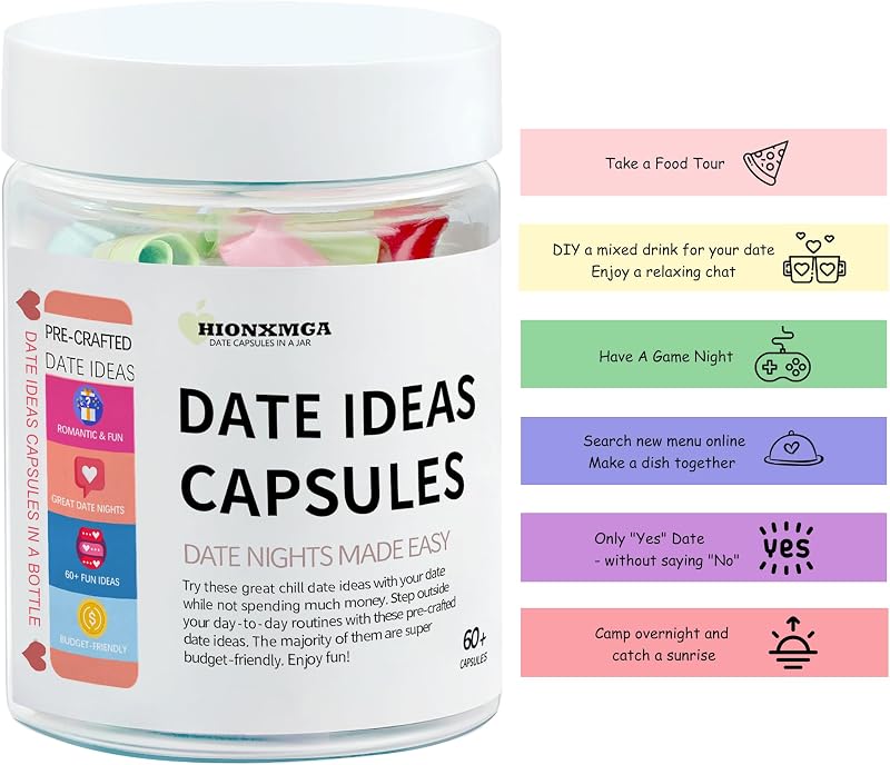 HIONXMGA Date Night Ideas Capsule Bottle (60+ Ideas)