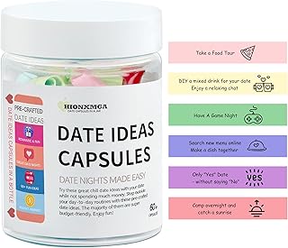 HIONXMGA 60+ Capsule Surprise Date Night Ideas in a Bottle, Random Pick & Unfold Romantic Couple Activities, Budget-Friendly Unique Gifts for Wedding, Anniversary, Bridal Shower & Newlyweds