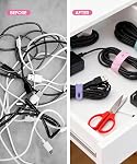 25 Pcs Cable en silicone, Cable Cie réutilisable, Corde haute élasticité pour cordons électriques, Organisateur de cordon pour téléphone, Chargeur de téléphone (couleur)