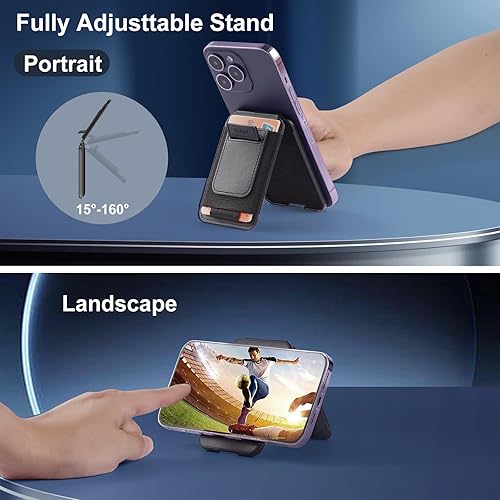 Miniatura 3 de Cartera magnética compatible con MagSafe, cartera para iPhone con soporte ajustable para iPhone 14 Pro Max14 Plus14 Pro14, iPhone 13 Pro Max13
