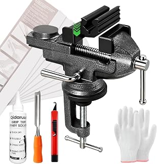 Golf Grip Kit for Regripping Golf Clubs – All-in-One Golf Regripping Kit with Portable Table Vise Rubber Clamp, Hook Blade, Grip Tape, Solvent & Tools – Golf Grip Replacement Kit