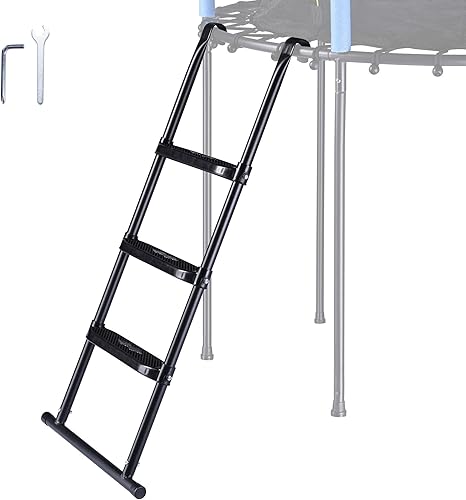 AW Universal Trampoline Ladder with Wide Skid-Proof Steps Fit 12-15 FT or Larger Trampolines Kid Outdoor
