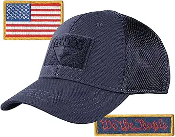 Condor MESH Fitted Tactical Cap Bundle - We The People & USA - Choose Size