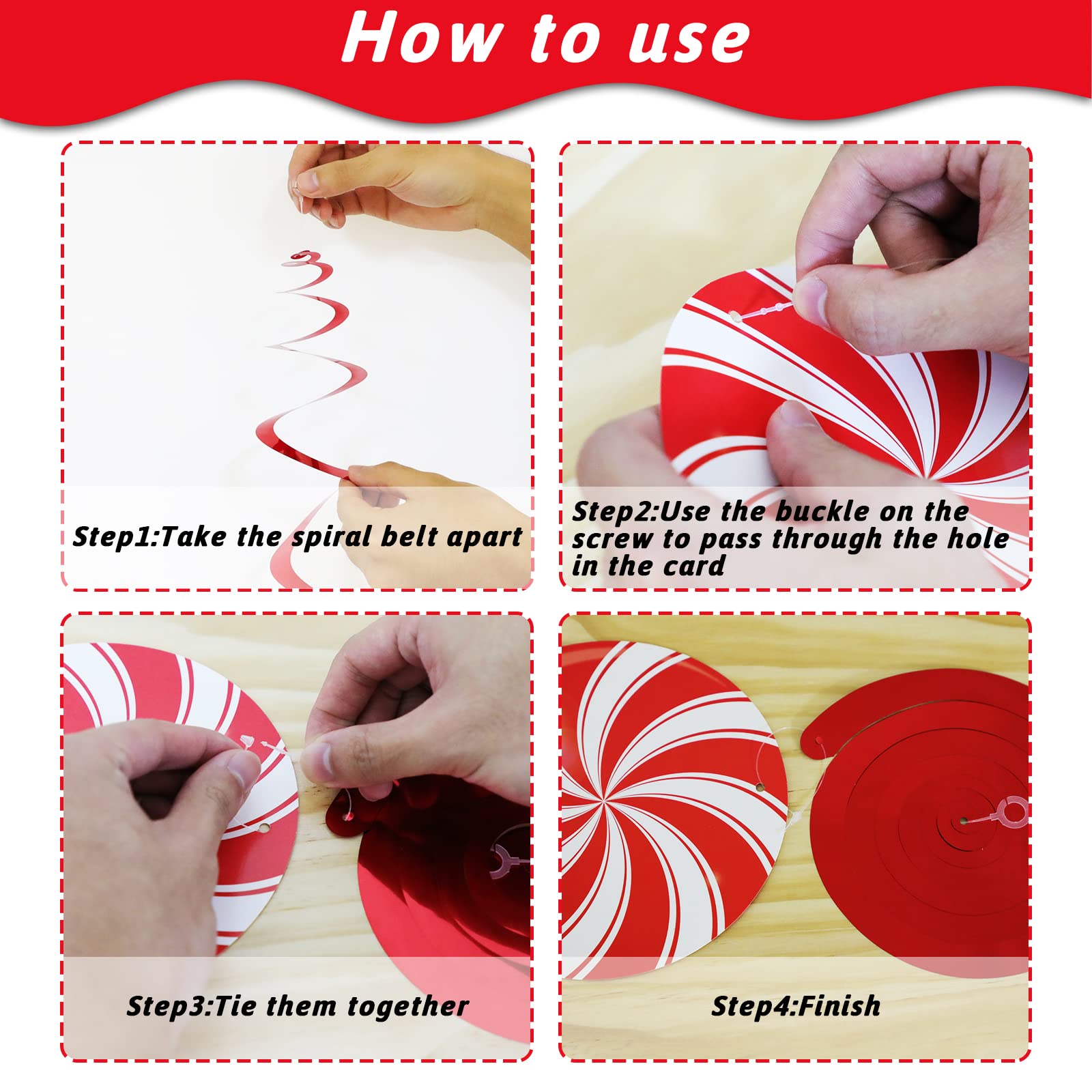 Fayoo Weihnachtswirbel Set 54-teilig – Rote Kugeln & Goldfolien-Wirbel Für Decken-Deko