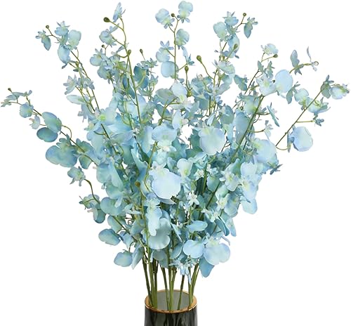 Orquídeas artificiales, 10 unidades (cada una de 37 pulgadas) orquídeas artificiales de tallo largo, flores artificiales de seda falsas para Orquídeas artificiales, 10 unidades (cada una de 37 pulgadas) orquídeas artificiales de tallo largo, flores artificiales de seda falsas para