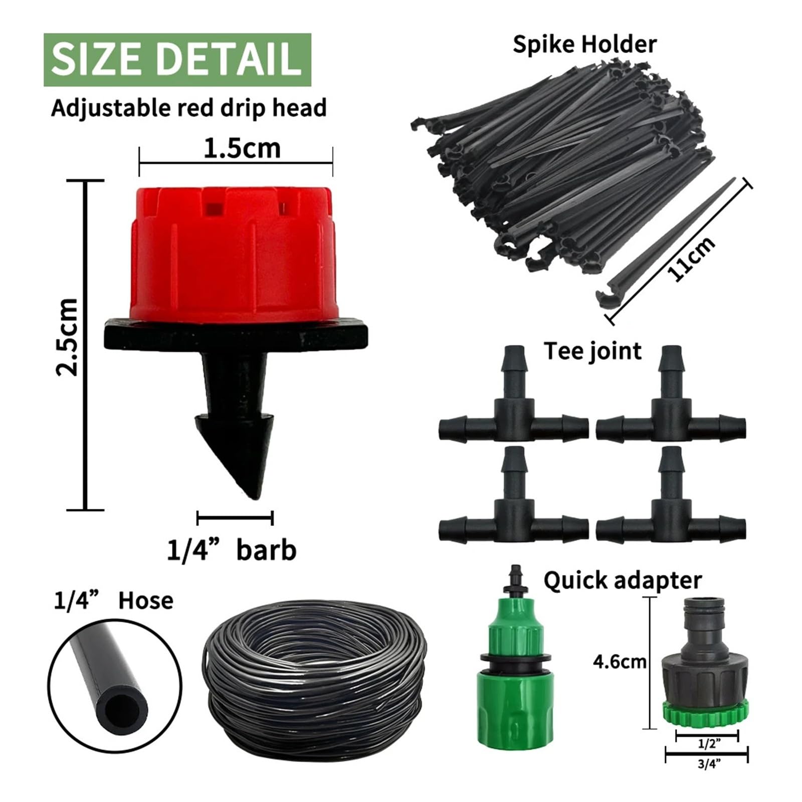 Kit di irrigazione a microgoccia 5-20M Irrigazione da giardino regolabile | Sistema a goccia portatile con gocciolatori regolabili for l'irrigazione del giardino.(20M)