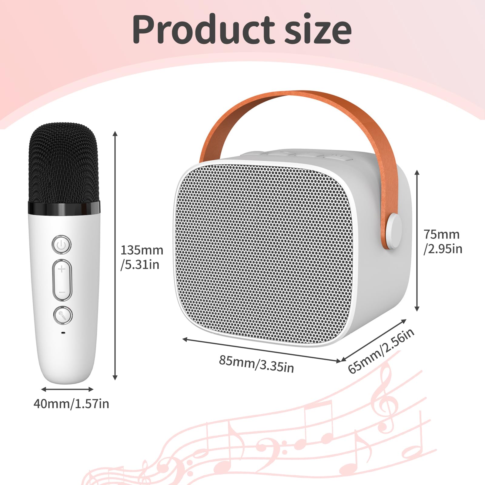 mikrofon do karaoke dla dzieci, urządzenie do karaoke z bezprzewodowymi mikrofonami, zabawka dla dzieci z efektami zmiany głosu i Bluetooth, dla chłopców i dziewczynek, biały