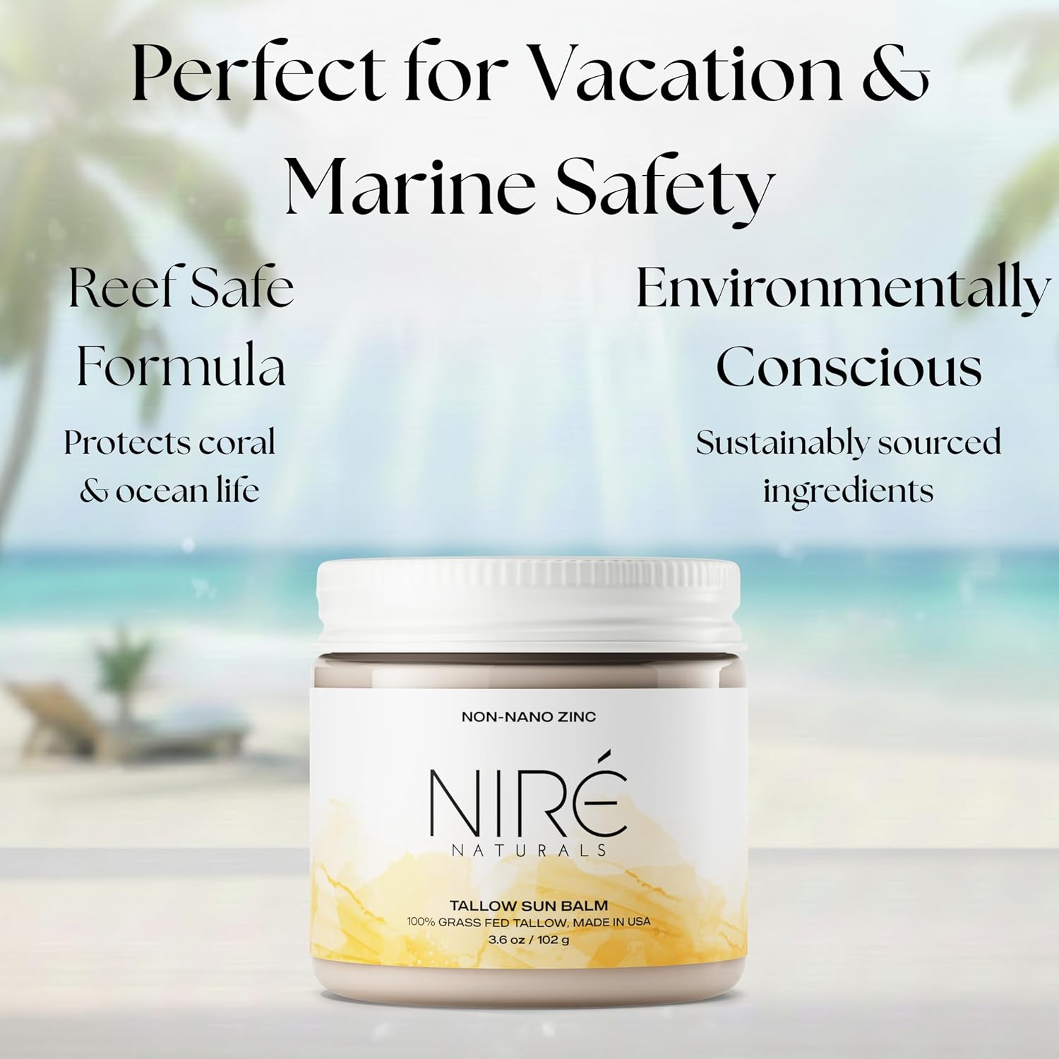 Tinted Mineral Sun Balm for Face. Chemical Filter-Free, Beef Tallow Non-Nano Zinc Formula, Made in USA, Non Toxic Ingredients