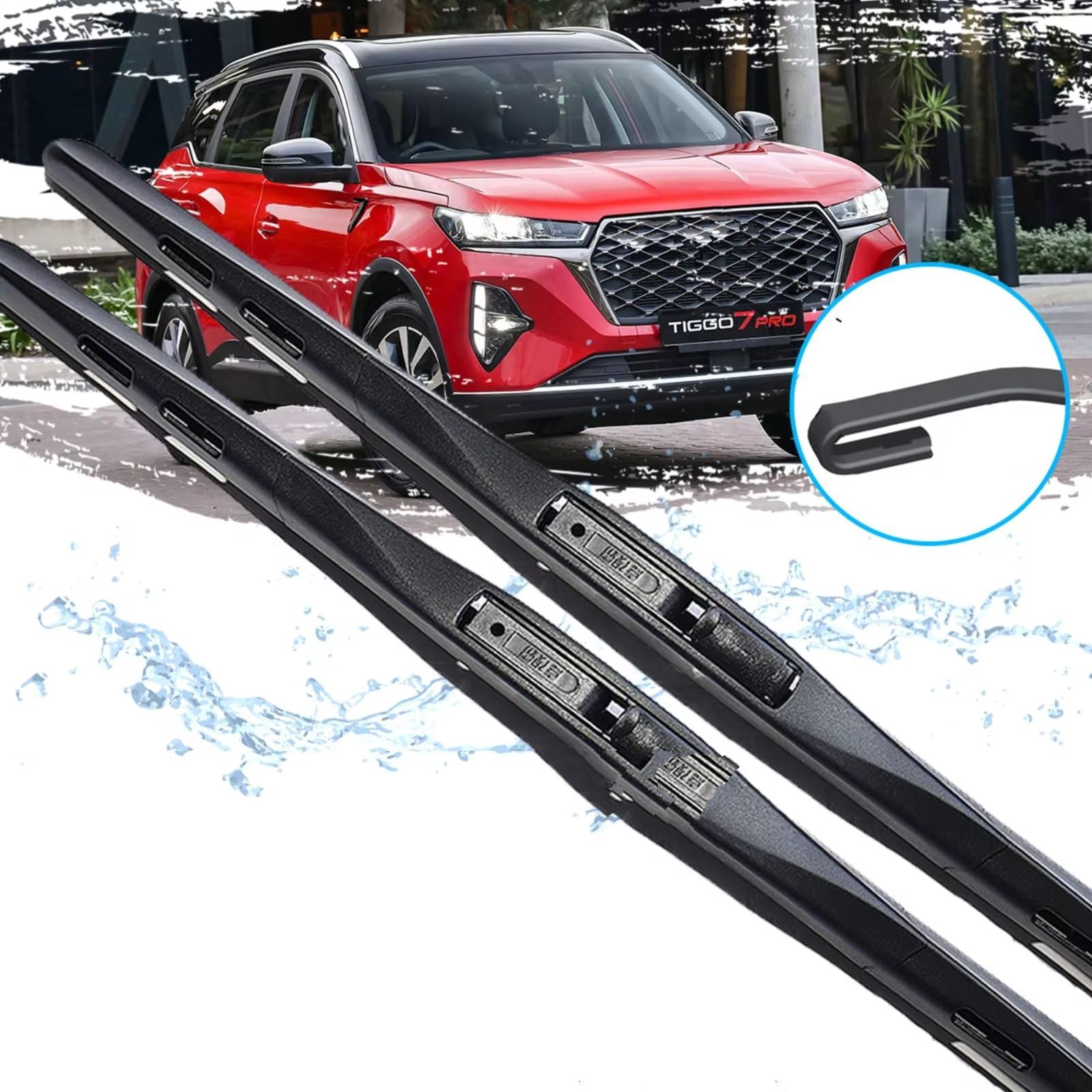 Escobillas Limpiaparabrisas Compatible con Chery para Tiggo 7 Pro Plus MK2 2020 2021 2022 Limpiaparabrisas Cepillos Limpiaparabrisas Accesorios para coche Escobillas limpiaparabrisas