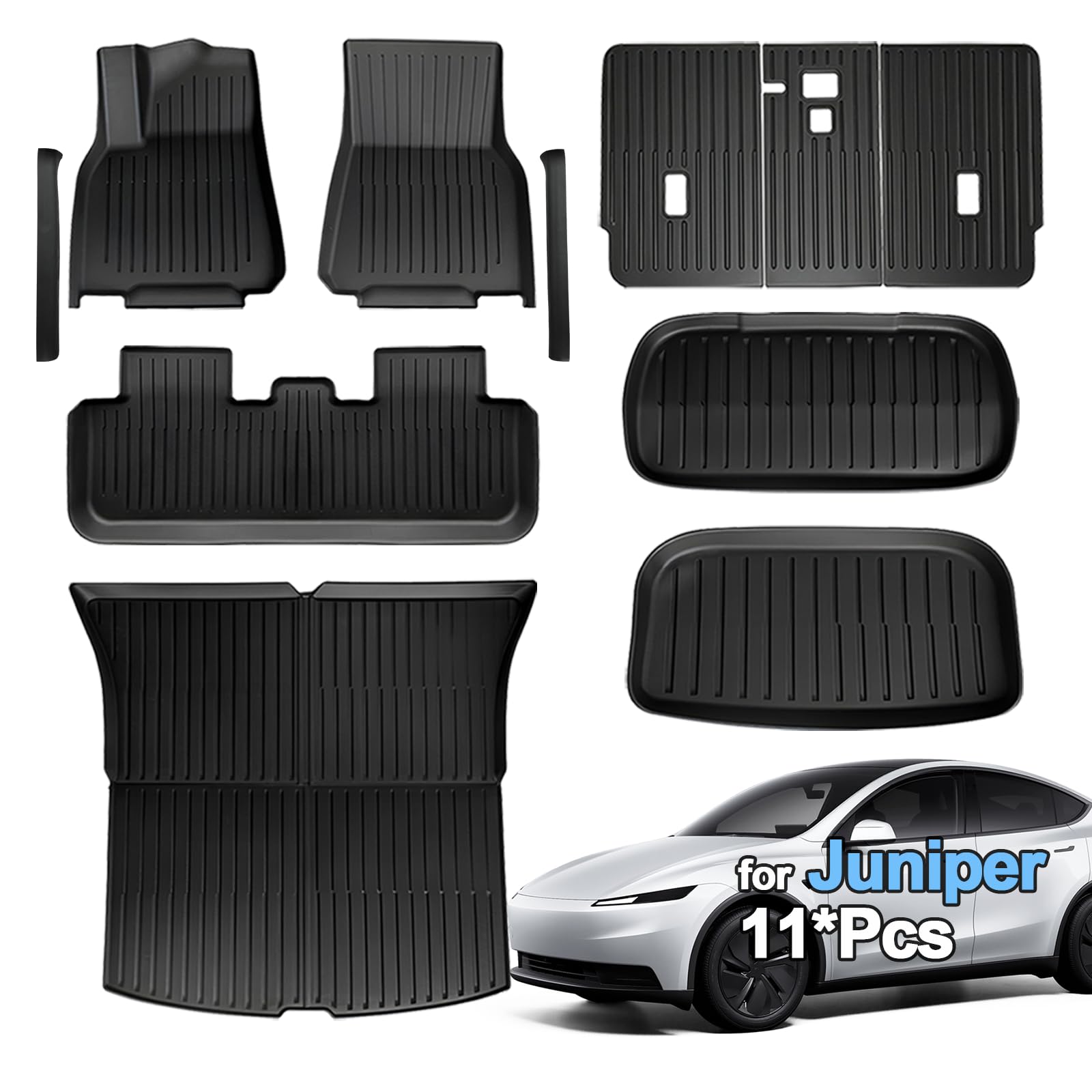 SUPER LINER Tesla Model Y Floor Mats 2025 2026 2027 11-Piece Set TPE