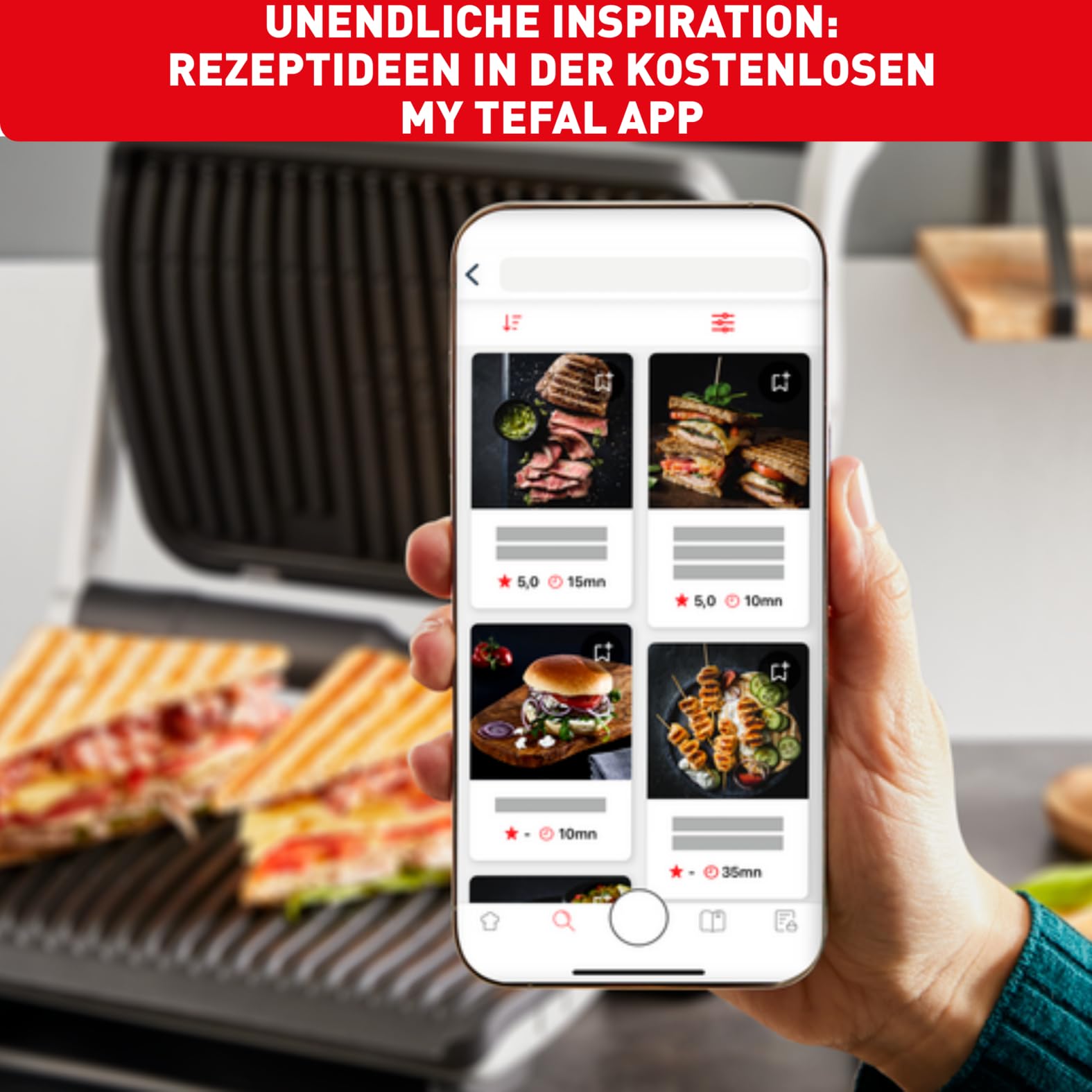 Tefal OptiGrill+ XL Kontaktgrill, 9 Programme, 200 W, Edelstahl, GC722D16