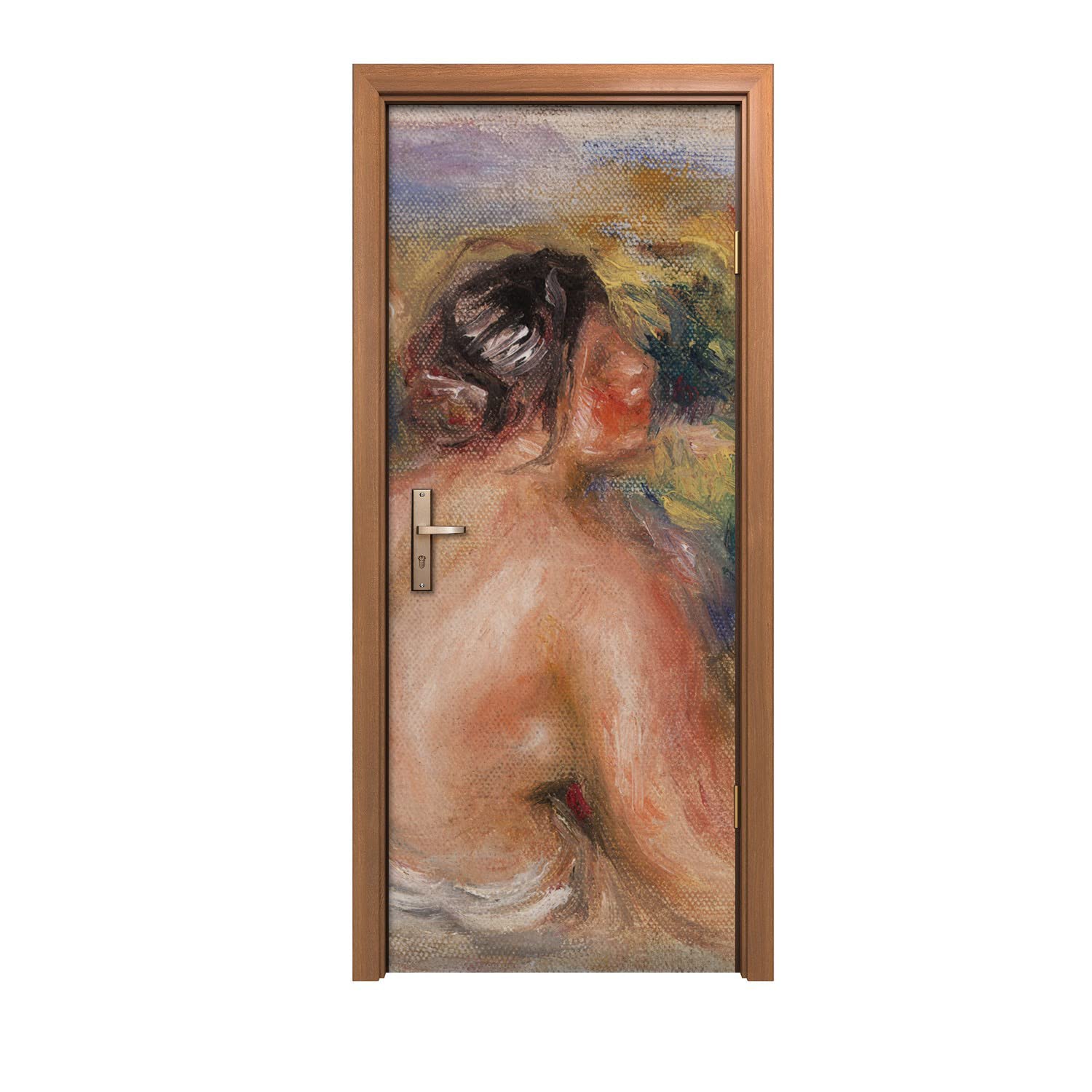 Autocollant de porte 90x200cm Fleurs de femmes design d'intérieur unique