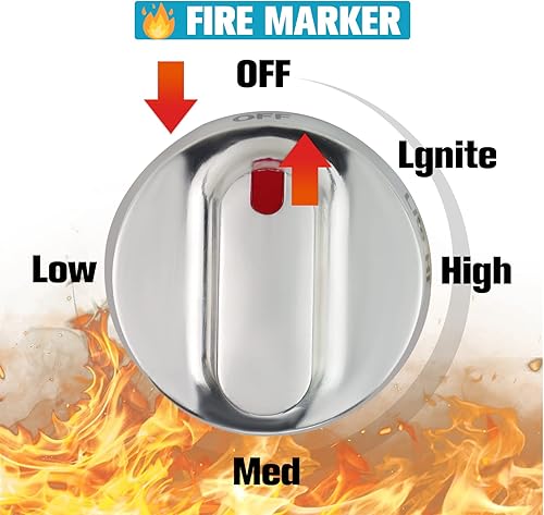 Miniatura 5 de 5 pomos de estufa de acero inoxidable 100% DG64-00472A DG64-00347A para estufa de gas Samsung Range DG64-00473A, DG64-00347A, DG64-00347B, reemplaza