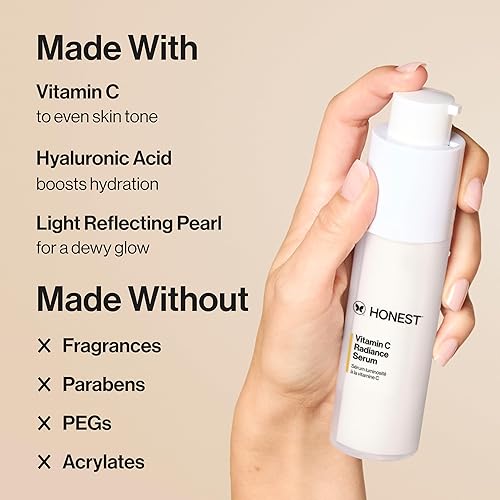 Miniatura 3 de Honest Beauty Suero de radiación de vitamina C con extractos de alcachofa y trébol sin parabenos probado por dermatólogos libre de crueldad  10