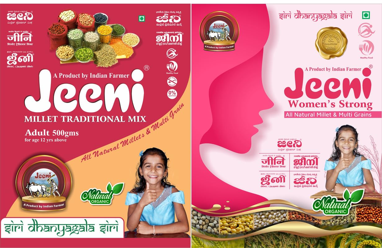 JEENI COMBO PACK OF 2 MILLET TRADITIONAL MIX Adult (500 GM) AND ALL NATURAL MILLET & MULTI GRAINS (500 gms) FOR WOMEN & ADULTS (B0CXQ1LMZQ) Amazon Price History, Amazon Price Tracker