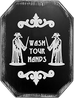 Sponsored Ad - Plague Doctor Mask Wash Your Hands Sign - Gothic Decor, Horror Decor Of The Bathroom Sign - 12'' X 9'' Wood...