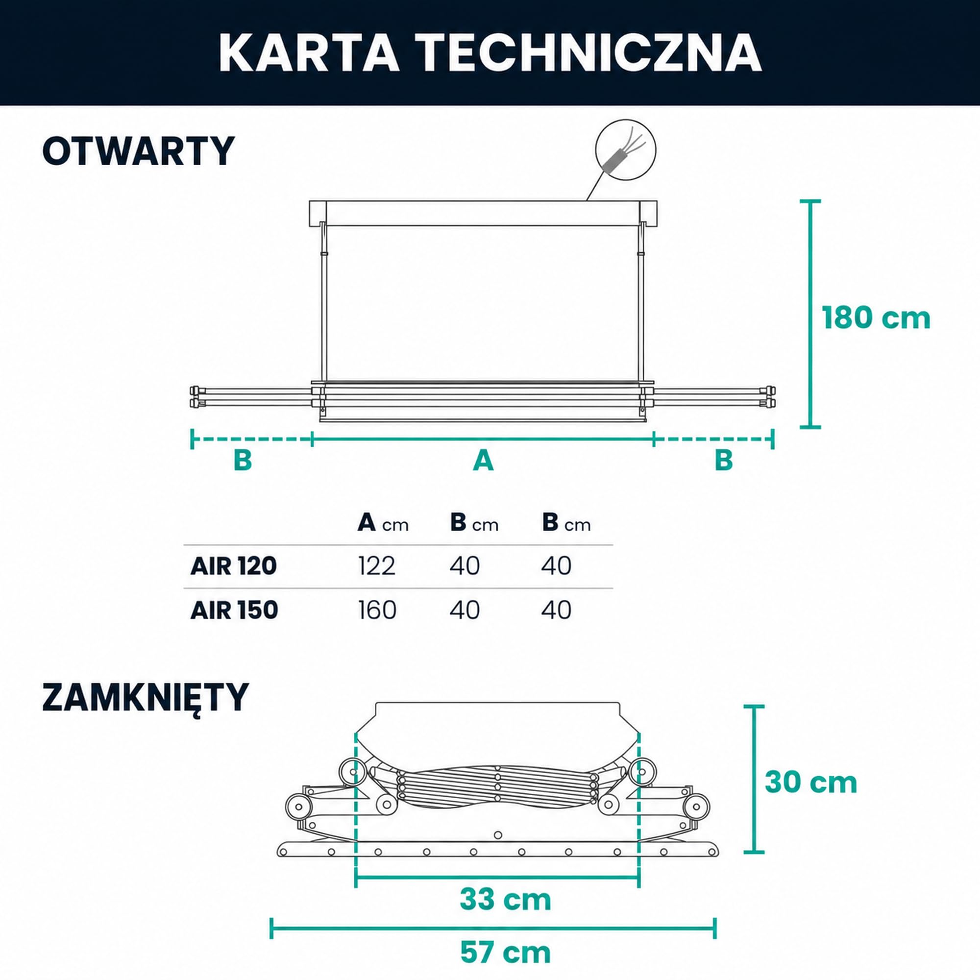 Foxydry Air, elektryczna suszarka sufitowa, sterowana pilotem, 160 cm | oszczędność miejsca, z aluminium, automatyczna, rozsuwana, do pościeli, udźwig 35 kg, szara