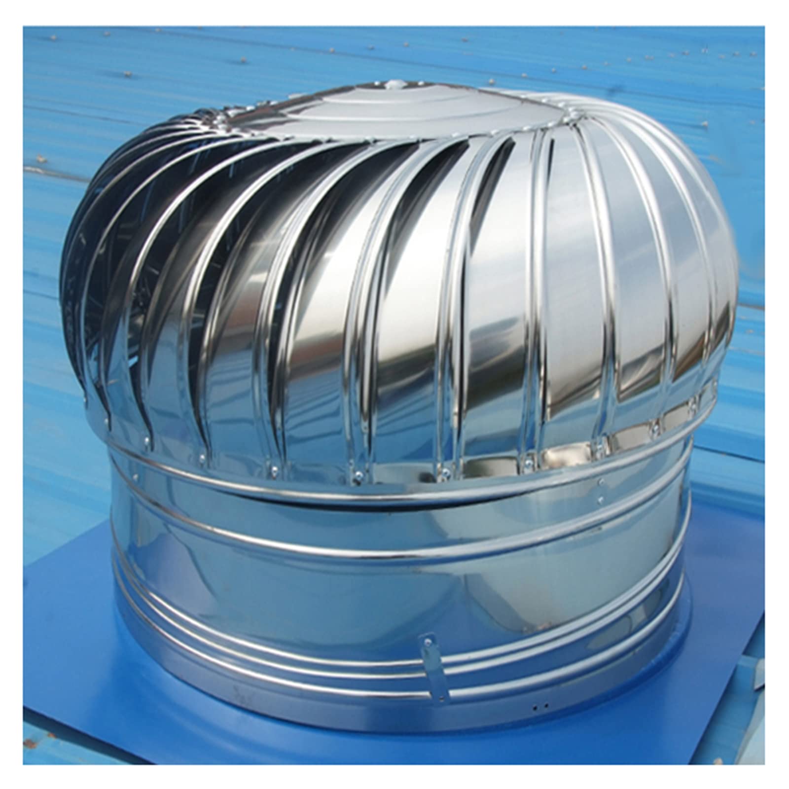 YFBCMXSKG Stainless Steel Rotating Chimney Cowl Cap,Spinner Anti-Downdraught Fits Most Standard Chimney Pots,Turbine Ventilator,Cowl Cap with Claw Base Energy Saving,450mm