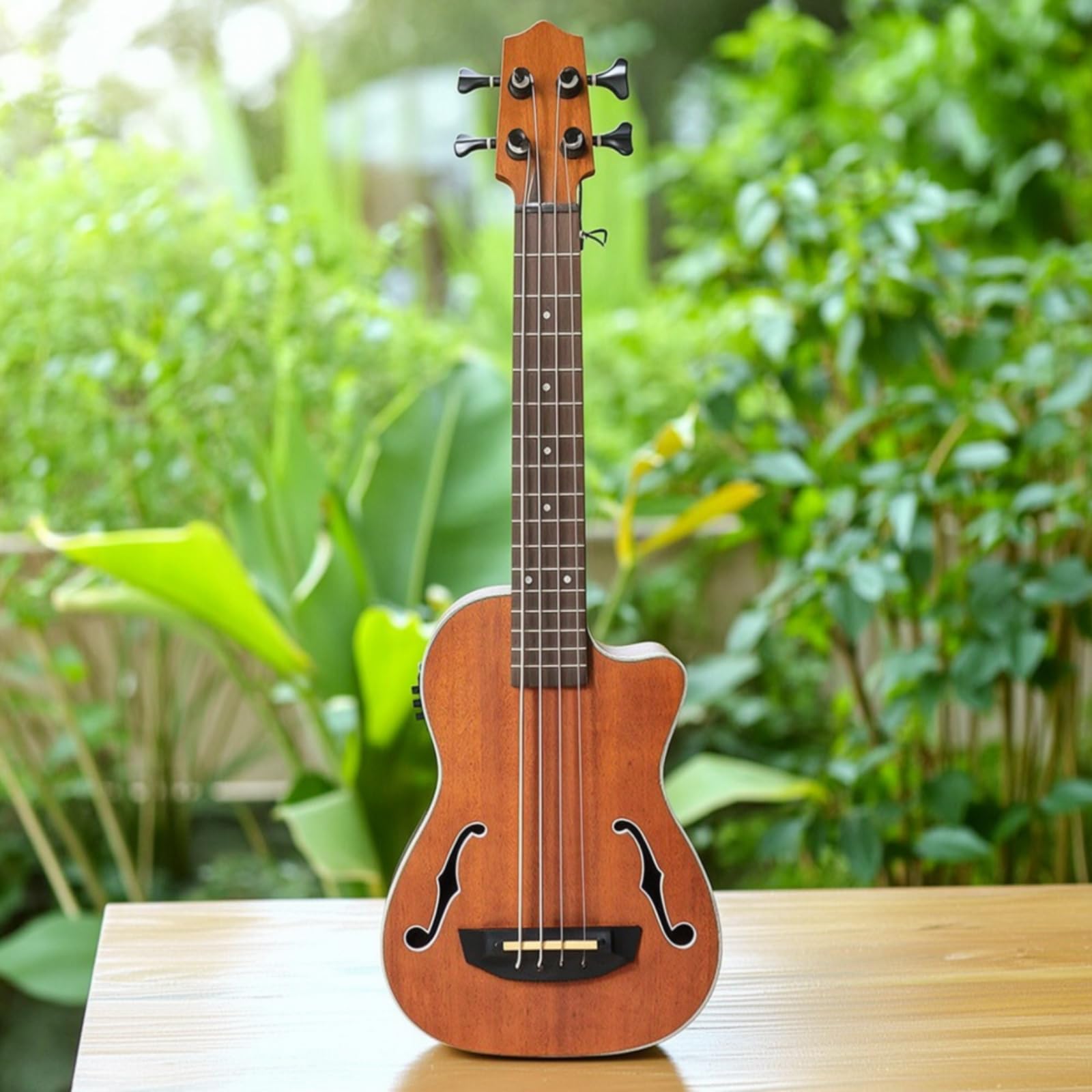 Bass Ukulele Basso Acustico Elettroacustico 30 Pollici Corpo in Tastiera in Palissandro Accesso Facile Ai Tasti Corde, style to 3