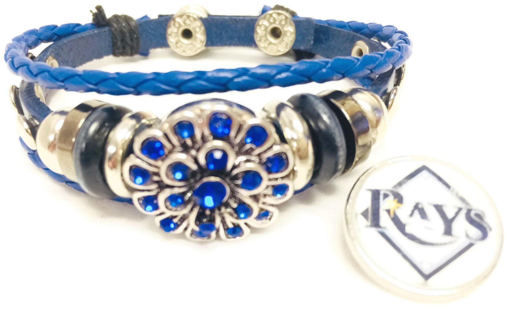 Ohio State Buckeyes Charm and Logo Cuff Bracelet