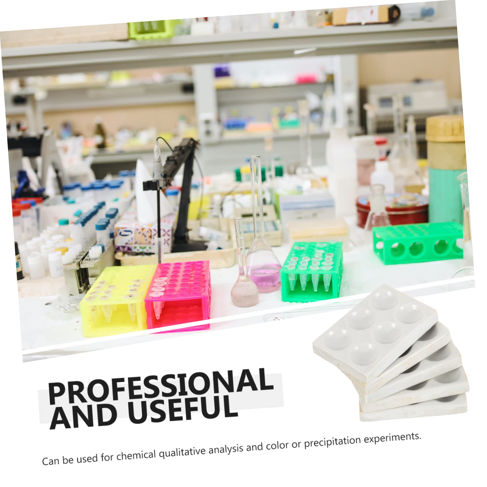 Zerodeko Plaques de Réaction en Laboratoire pour Tests Chimiques Facile à Utiliser Matériau Porcelaine en Céramique Blanche Lot de 5 6 Trous pour Expériences Scientifiques