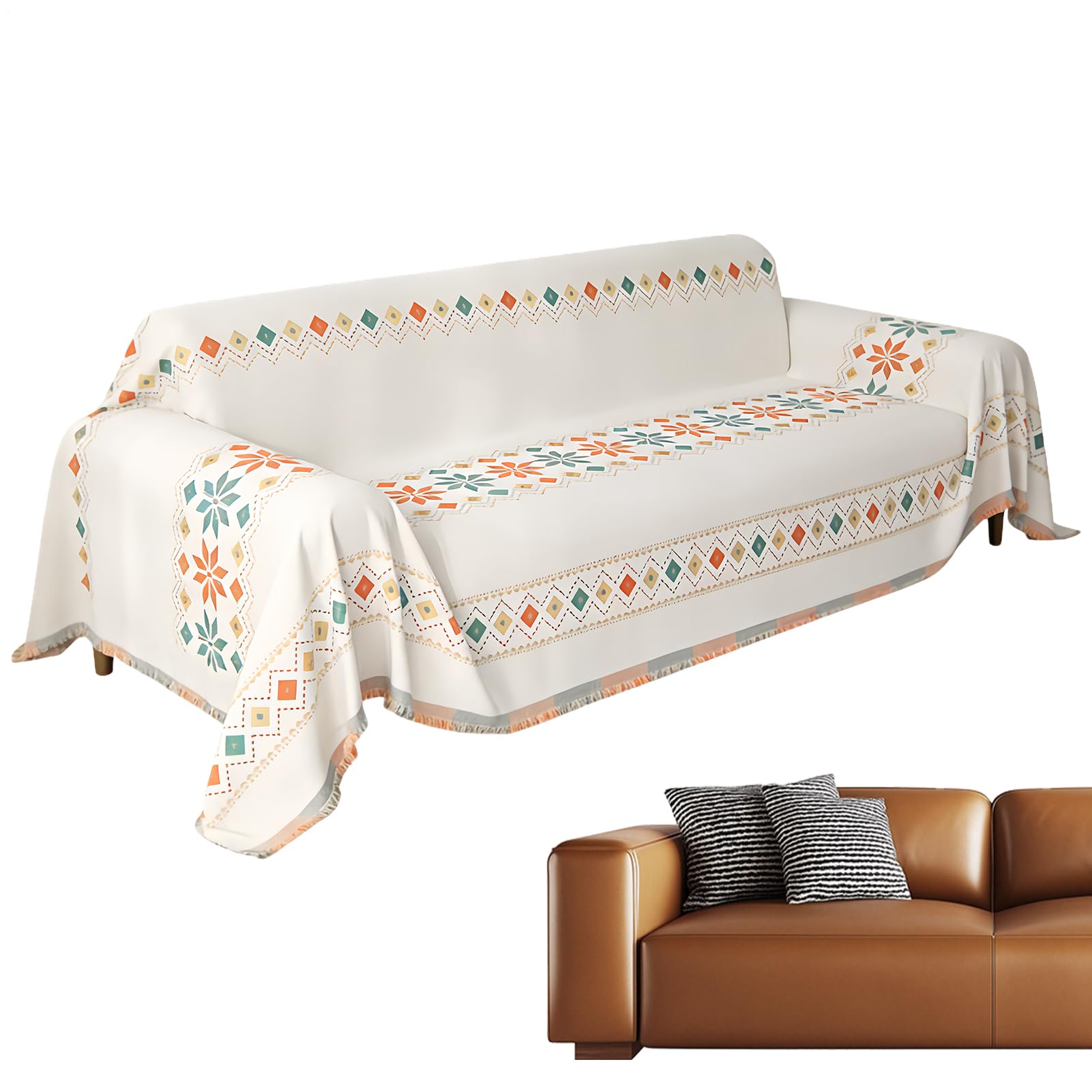 Copridivano Boho 300x180 cm Copertura Protettiva Reversibile Divanetto | Copertura Loveseat Lavabile Per Affittuari E Proprietari, Soggiorno, Camera Da , Studio, Ufficio, Casa, Hotel