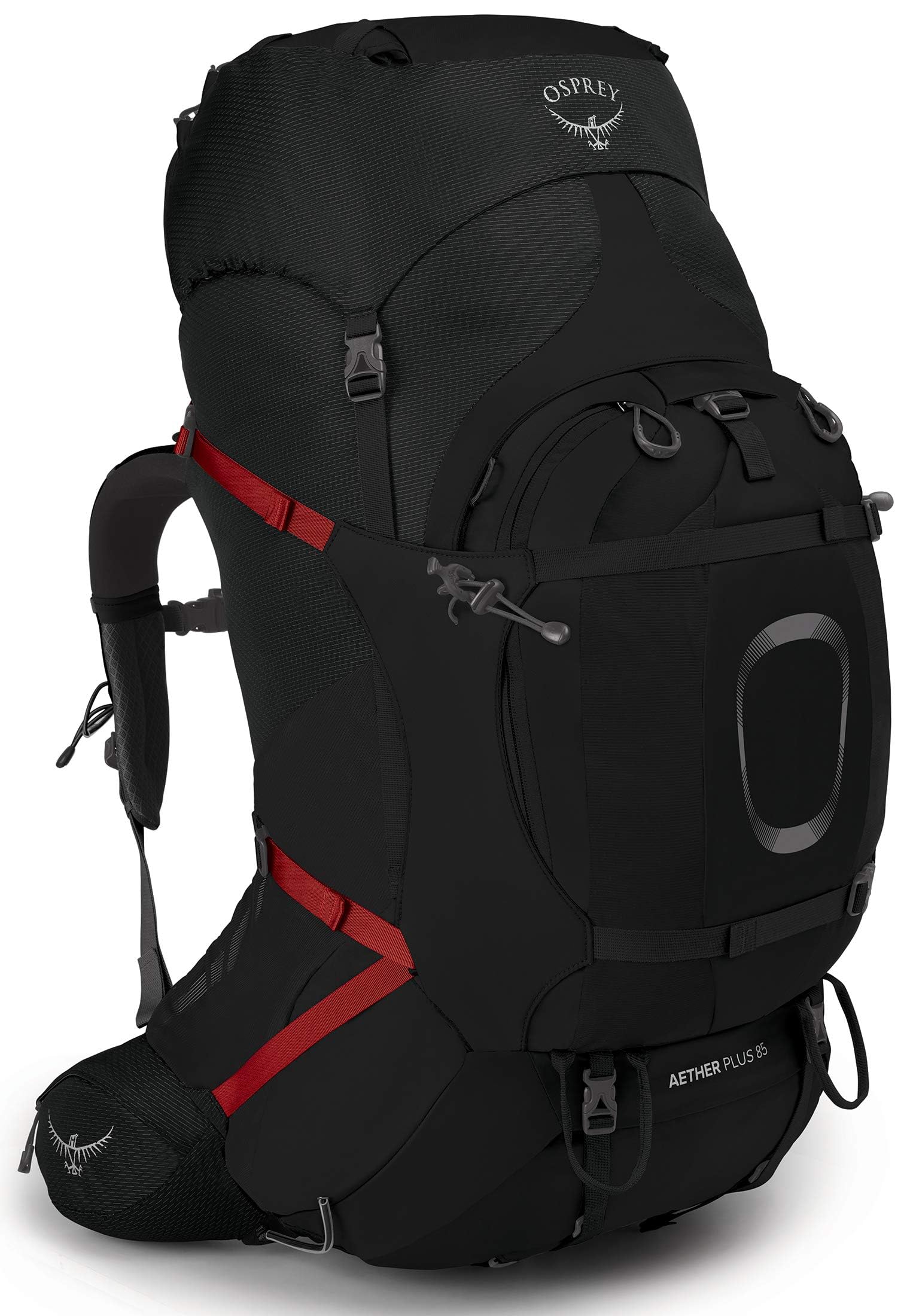 Osprey Aether Plus 85L Men's Backpacking Backpack, Black, L/XL