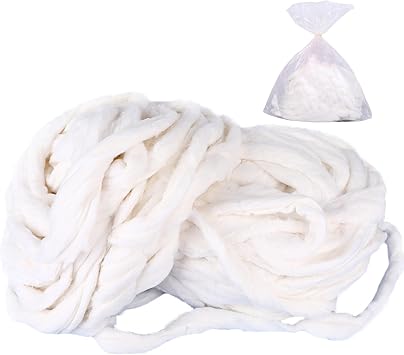 300g Pure Cotton Roll for Salon Cotton Sliver Cotton Coil, About 65 Feet / 20 M, for Cleaning, Manicures, Skin Care, Salon Cotton Coil ,for Everyday Household Use