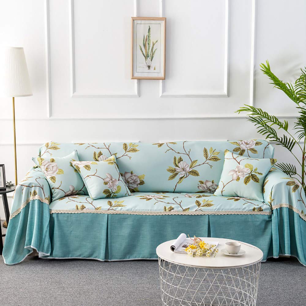 Sofa Towel Cover Fashion Print，Sofa Towel Cotton，Throws For Sofa Large，Anti-Slip，Anti-Wrinkling,BlueA-215x260cm/84.6x102.3in