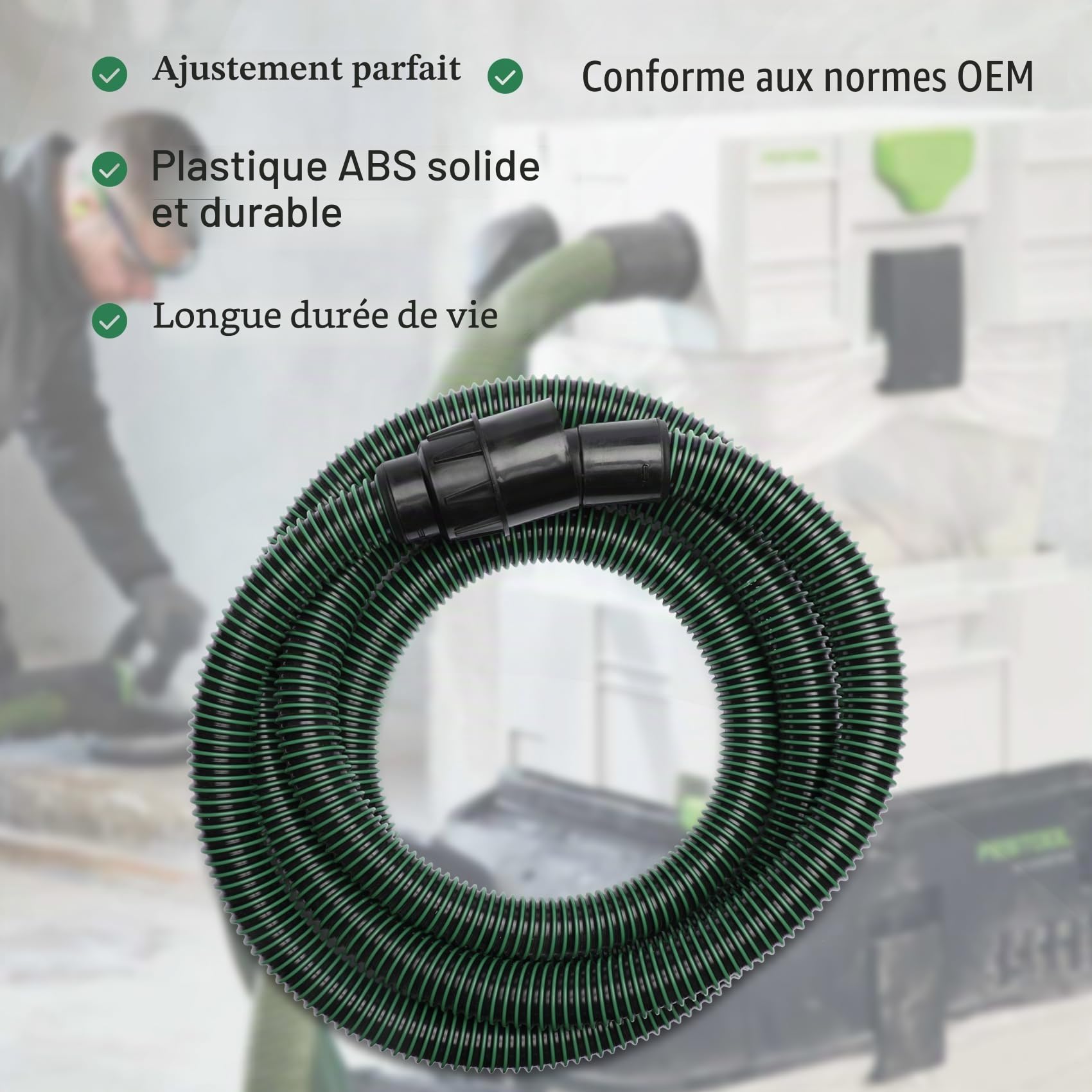 Tuyau d'extraction de poussière pour tuyau d'aspiration Festool D27/32 x 5 m, compatible avec Festool CT 26/36/48 CT 15/25 CT MINI et CT MIDI à partir de 2019