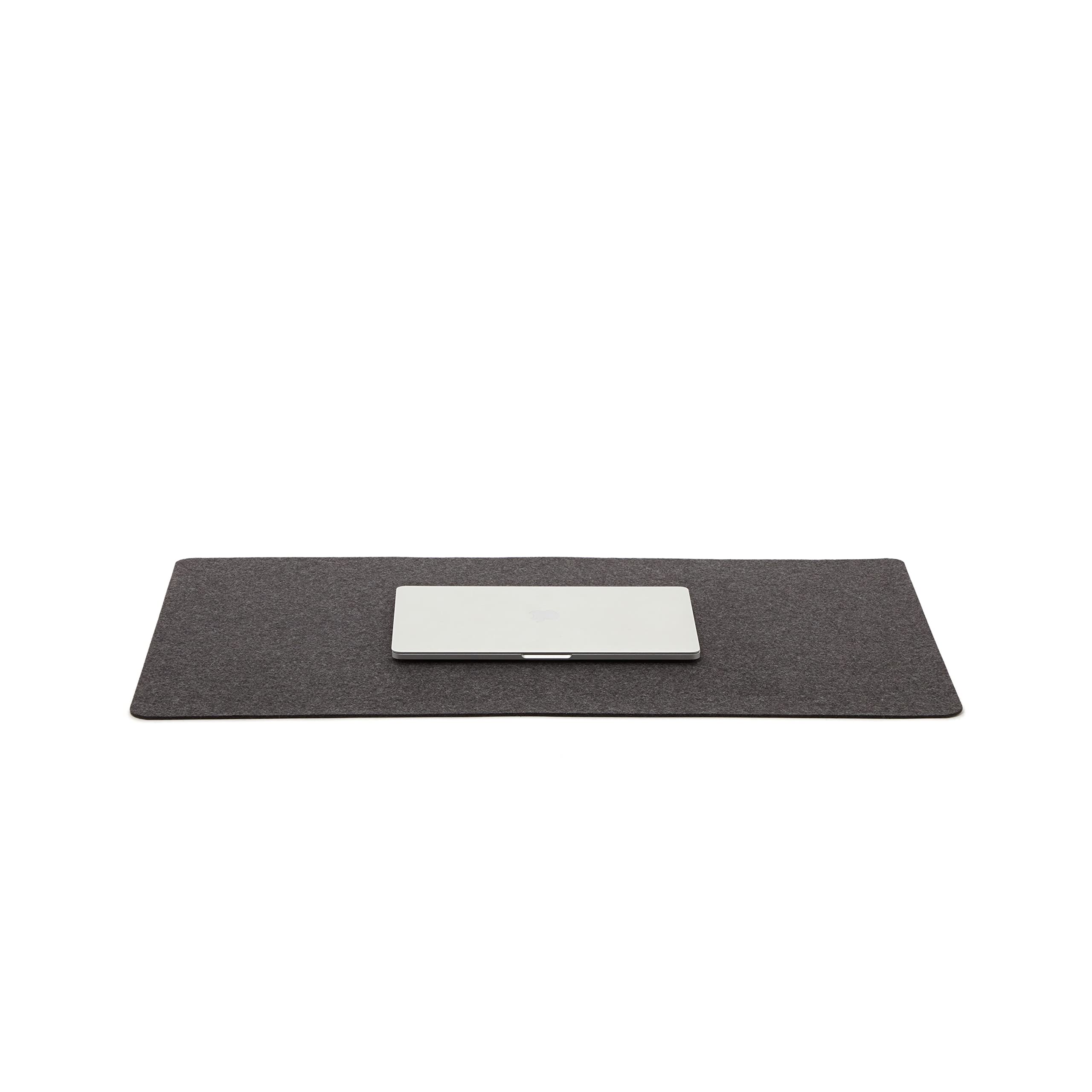 Graf Lantz Mosen Große Schreibtischunterlage aus Merinowollfilz, luxuriöse, rutschfeste Schreibtischunterlage, Schreibunterlage für Büro und Zuhause, 31 B x 19 H, Anthrazit