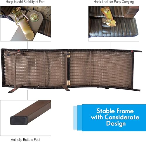 Miniatura 7 de COSTWAY 2PCS Patio Rattan plegable tumbona doble cara cojín turquesa