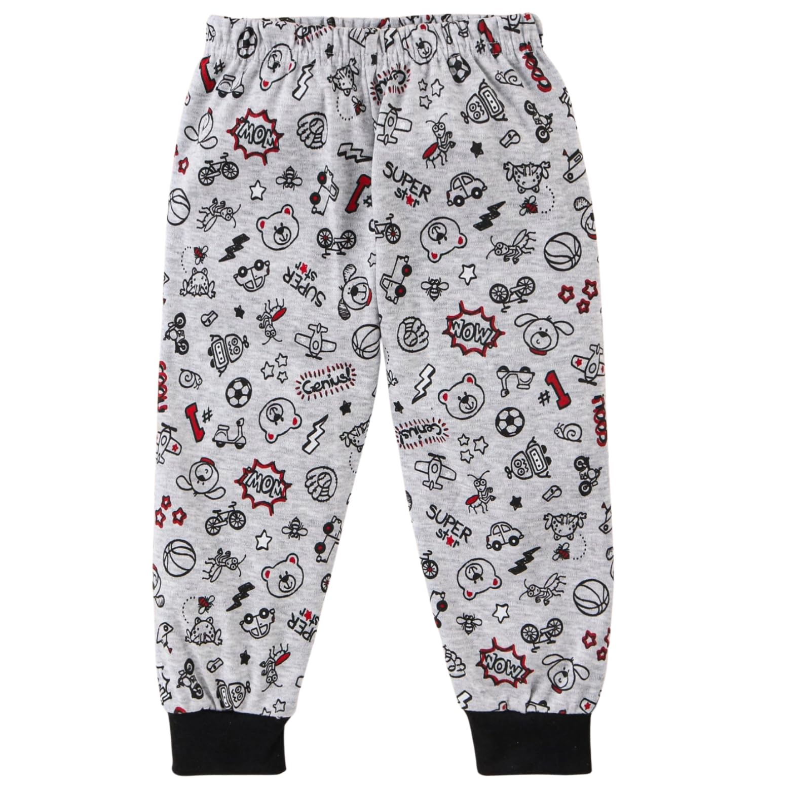 EIO Unisex Cotton Pajama Pants for Boys & Girls Combo Pack | Kids & Baby Soft Sleepwear Pyjamas Combo Pack | Toddler Breathable Nightwear Bottoms (Boys Print, 12-18 M) 4