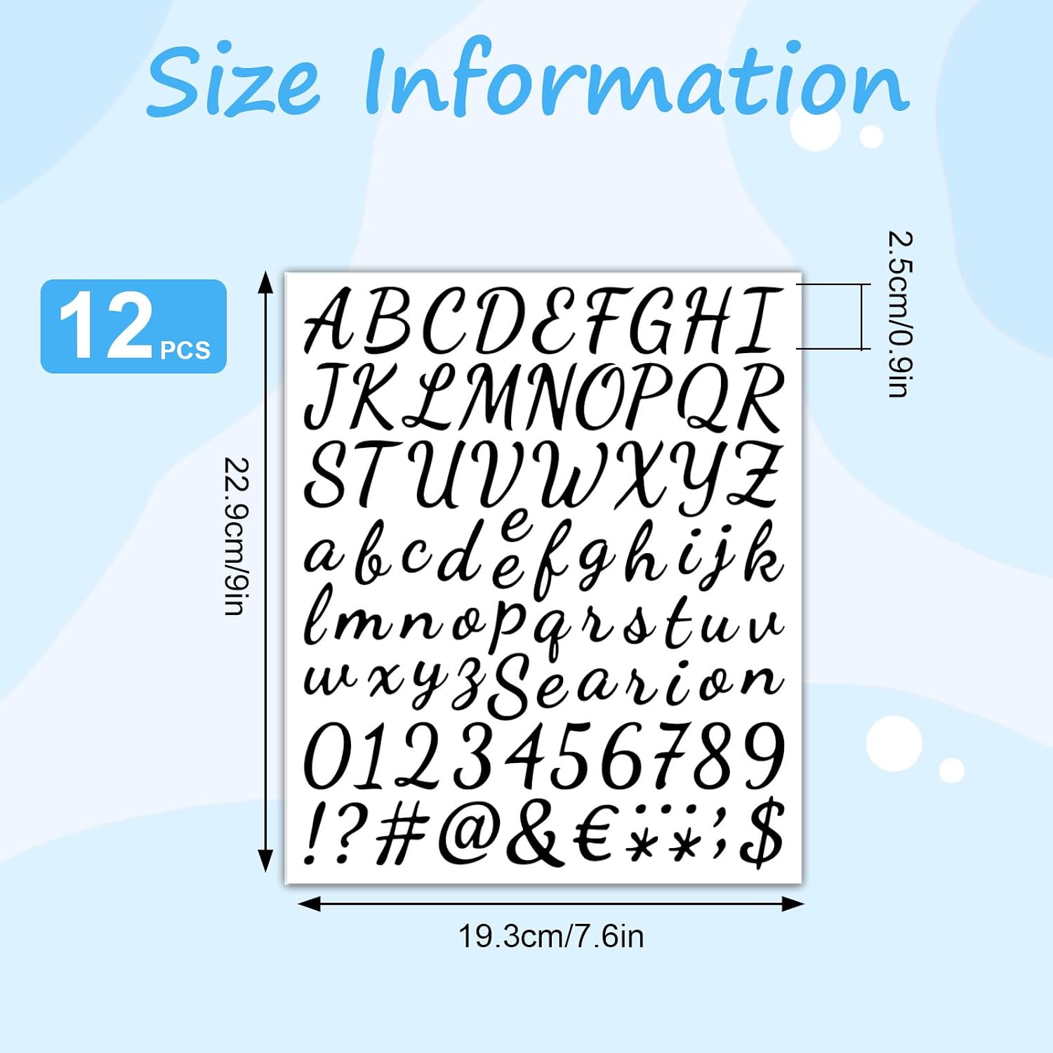 12 Sheets Vinyl Letters Numbers Stickers Kit,1008 Pcs 1 Inch Self Adhesive DIY Cursive Sticker Alphabet Number Letter Decal for Signs, Classroom Decor, Door Window,Office,Mailbox,Crafts (Black) thumbnail