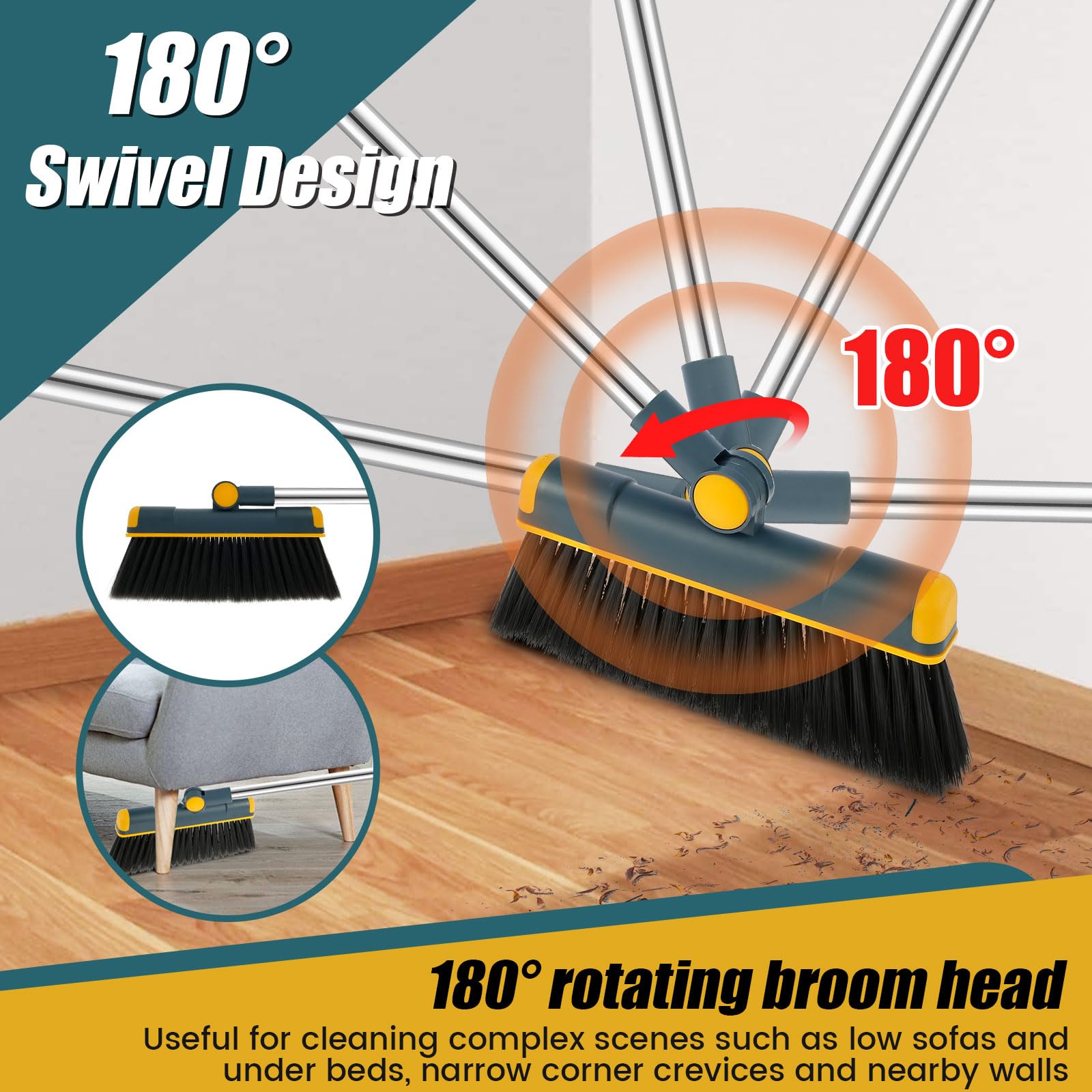 Asthoe Enseble Balai Et Pelle à Poussière Avec Long Anche, Balai