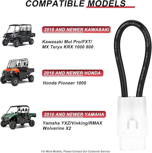 Miniatura 5 de moveland Bypass de cinturón de seguridad compatible con todos los modelos 2018+ Kawasaki Mule Teryx Pro MX FXT, arnés Plug and Play, cinturón de