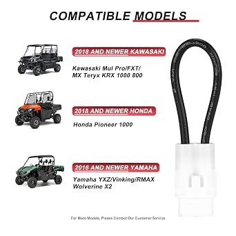 moveland Seat Belt Bypass Compatible with All 2018+ Kawasaki Mule Teryx Pro MX FXT + 200PCS 8mm UTV ATV Fender Push Clips Compatible with Yamaha YXZ Yiking