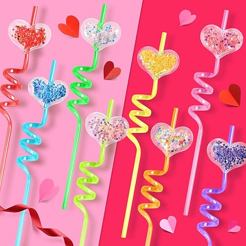 Miniatura 2 de 24 regalos de fiesta para el día de San Valentín, regalos de fiesta en el aula, popotes de plástico para beber, regalos para niños, intercambio de