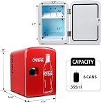 Coca Cola Mini Réfrigérateur pour Bureau Cosmatique de Skincare Chambre 4L Petit réfrigérateur Classic Coke Fridge portable Mini Réfrigérateur pour réfrigérateur Dorm Idéal pour les collations Boissons Rouge