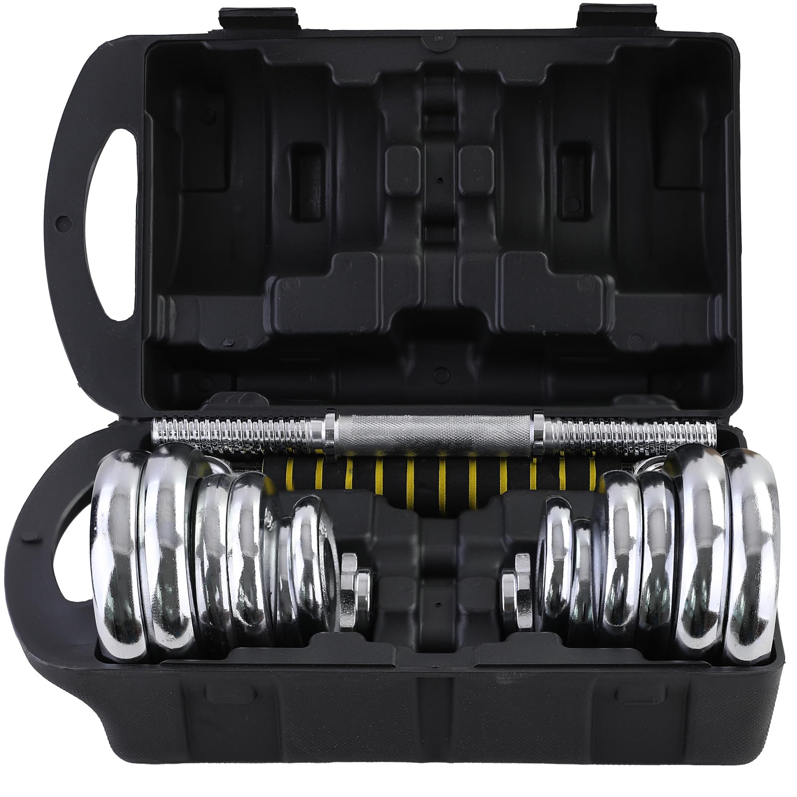 20 kg Profi Hantel Kurzhantel Langhantel Set Chrom Gusseisen