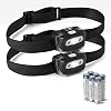 Amazon Basics Outdoor and Camping Essentials Headlamps, 45-Degree Adjustable, 7 Lighting Modes with Red Light, Water Resistant, 2-Pack, Black