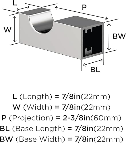 Vista 231 de Amerock BH3608226 Toallero cromado Toallero de 6-1/2 pulgadas (6.496 in) de longitud Monumento Toallero de mano para pared de baño Soporte