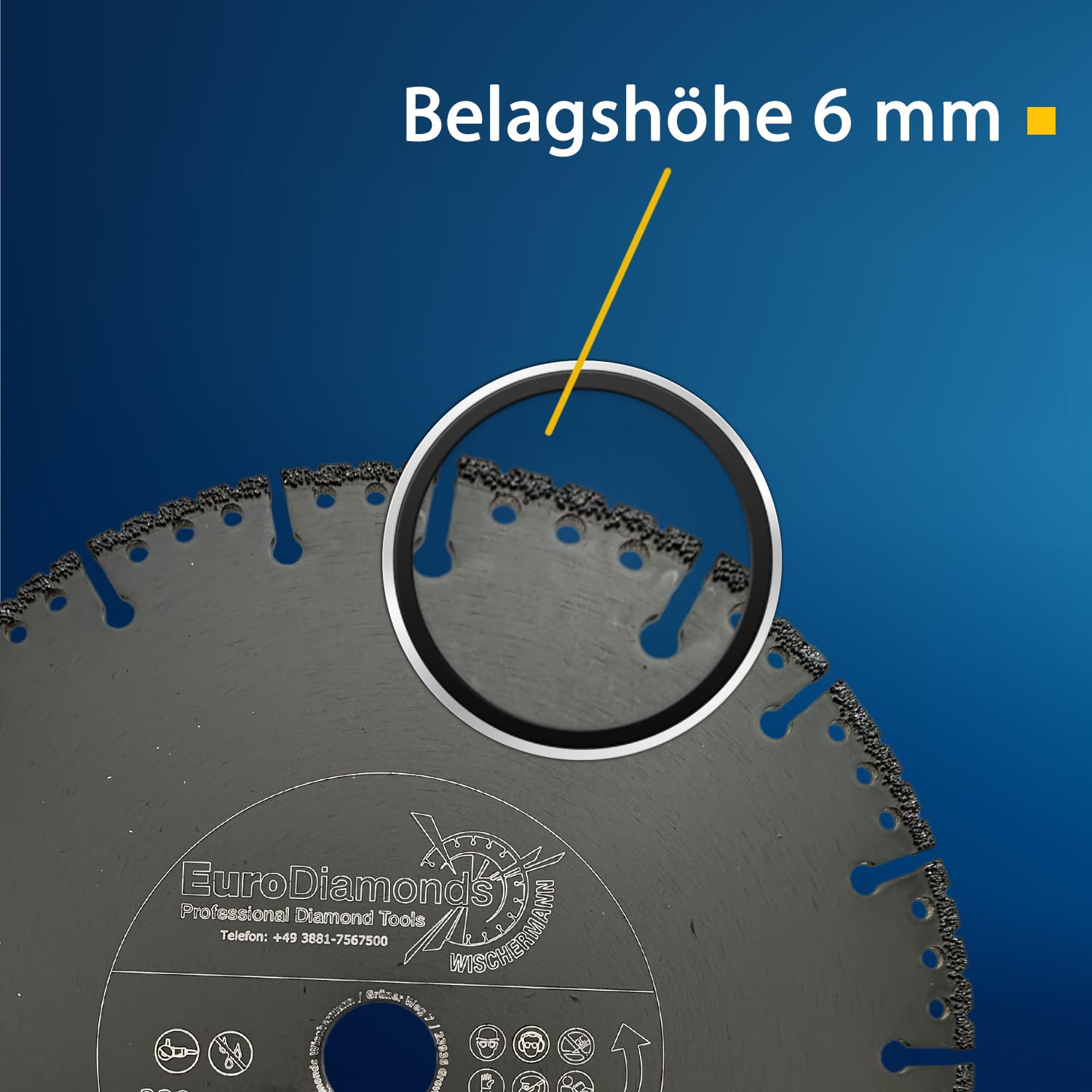 EDW Profesjonalna diamentowa tarcza tnąca uniwersalna Ø 350 mm x 25,4 do cięcia tworzywa sztucznego, drewna, metalu, włókna szklanego, węglowego, szkła i betonu myjącego, Resque diamentowa tarcza