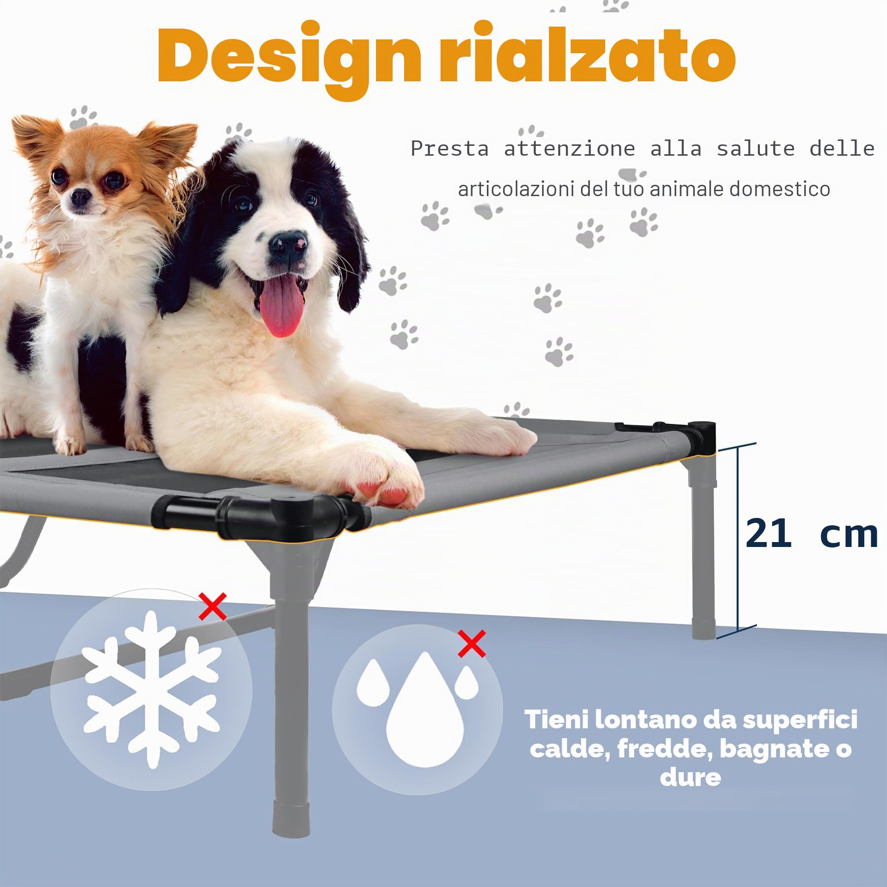 Froadp Lettino per cani per esterni, letto per animali domestici rialzato, con baldacchino, letto per cani e gatti, fino a 60 kg (XL – 122 x 92 x 102 cm)