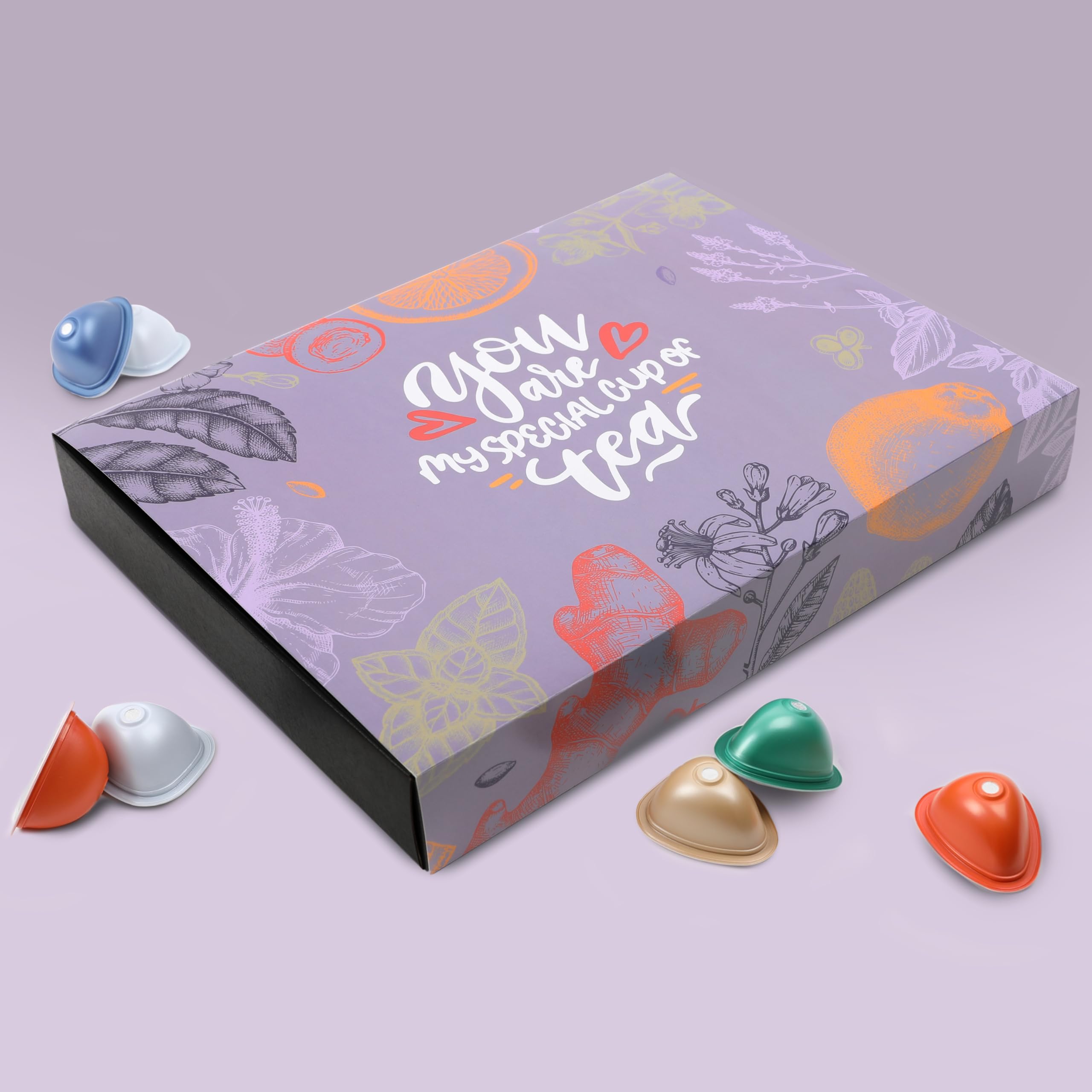 Pack de dégustation Special T avec 25 thés - sélection aléatoire de thé noir, thé vert, rooibos & thé bleu exotique Parfait pour découvrir