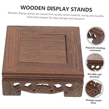 Wooden Cross Four-legged Flower Stand Strong Durable Free Bonsai Stand Home Tray Pot Bamboo Display Shelf Holder Plant Decor